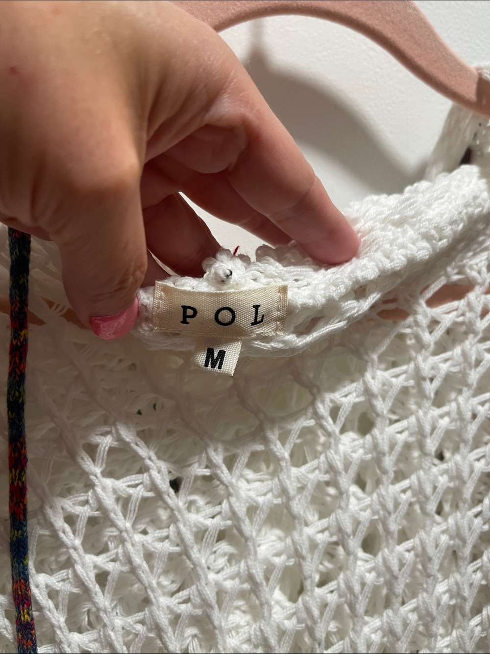 NWOT POL Cream Crochet Pullover w/ Patchwork Appliqués - Picture 9 of 10